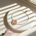 Adjustable Gold Tone Pressed Flower Slider Bracelets view 11