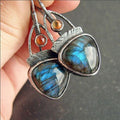 Antique Silver Tone Blue Teardrop Hook Earrings with Polished Finish view 1