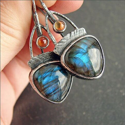 Blue Teardrop earrings in front product view