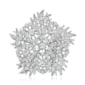 Clustered Crystal Flower Brooch In Silver Or Gold Tone view 5