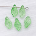 Mini Translucent Glass Leaf Beads in Ten Color Finishes view 12