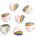Rainbow Enamel Heart Jewelry Components For DIY Earrings And Bracelets Charms view 8