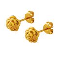 Rose Flower Stud Earrings Stainless Steel Gold Silver view 5