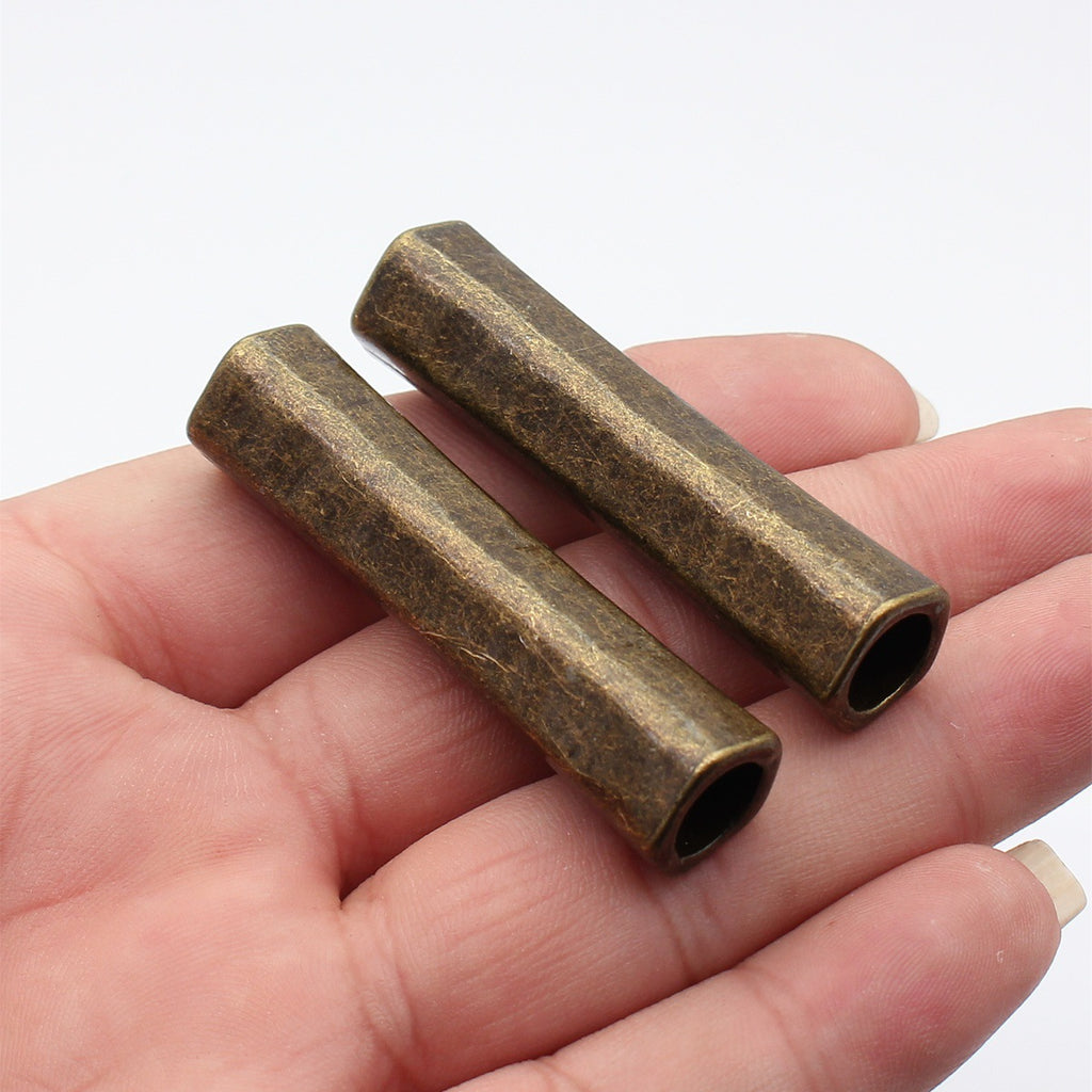 58x14x13mm 20.3g Antique Bronze Zinc Alloy Tube Spacer Dreadlock Beads for Hair Jewelry Making