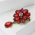 Crystal Flower Cluster Brooch With Teardrop in Eight Colors view 3
