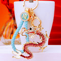 Crystal Zodiac Dragon Keychains with Fortune Cords and Loose Braided Loops view 11
