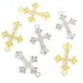 Ornate Crystal Cross Charms in Gold Tone and Silver Tone view 5