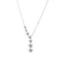 Graduated Star Pendant Necklace in Silver and Gold Tones view 6