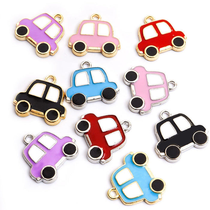 Enamel Car Charms in Five Colors and Two Metal Tones