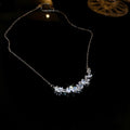 Silver Marquise Crystal Wheat Bracelet and Drop Necklace Two view 7