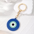 Acrylic Round Evil Eye Keychain Gold Ring 4 Colors view 2
