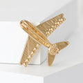 Rhinestone Airplane Metal Brooch in Gold and Tricolor Styles view 3