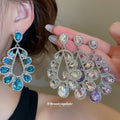 Crystal Open Teardrop Stud Earrings in Four Colors view 2