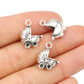 Detailed Baby Stroller Charms in Antique Silver Finish view 5
