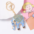 Enamel Floral Rhinestone Elephant Keychain Bag Charm view 9