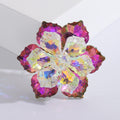 Crystal Layered Flower Brooch in Eight Color Options view 11