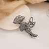 Gunmetal Floral Clip