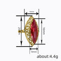 Gold Tone Marquise Red Stone Openwork Filigree Ring view 4