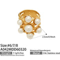 Oversized Pearl Cluster Statement Rings in Four Gold Tone Designs view 9