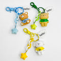 Cartoon Animal Figure Keychain With Star Charm And Speech Bubble Tag view 1