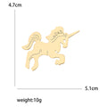Minimal Unicorn Brooch in Gold and Silver Tones for Jackets, Coats, and Scarves view 5