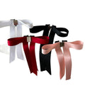 Satin Long Tail Bow Hair Claw Clip Metal Bar Five Colors view 5