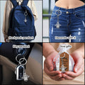 Silver Tone Angel Cross Keychain with Organza Bag and Thank You Tag view 3