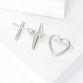 Heartbeat Line Brooch Cross Wave Open Heart Metal Pin view 5