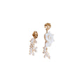 Gold Chain Conch Shell Necklace and Pearl Drop Earrings view 5