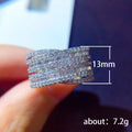 Multi-Rail Baguette Clear Stone Extra-Wide Ring In Silver Tone view 5