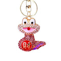 Full Crystal Fortune Snake Keychains in Seven Color Options without Dangles view 5