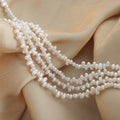 White Oval Faux Pearl Beaded Choker Necklace Strand view 1