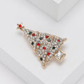 Colorful Crystal Christmas Tree Brooch in Two Festive Patterns view 4