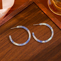 Leopard Amber and Blue Tortoiseshell Pattern Hoop Earrings view 8
