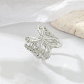 Gold and Silver Tone Openwork Butterfly Adjustable Cuff Rings view 3