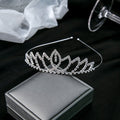 Silver Rhinestone Crown Tiara Headbands Geometric Styles view 3