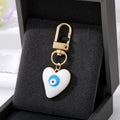 Heart Resin Evil Eye Clip Keychains in Six Color Options view 6