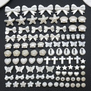 Ivory Pearl-Finish Beads in Bow, Shell, Heart and Butterfly Shapes