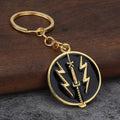 Round Metal Keychain in Four Styles With Crescent, Swords, and Lightning view 7