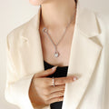 Gold Steel Heart Padlock OT Mixed Chain Necklace 45cm view 6