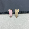 Enamel Alloy Cartoon Cat Charm Pendant Gold-Tone Six Colors view 3