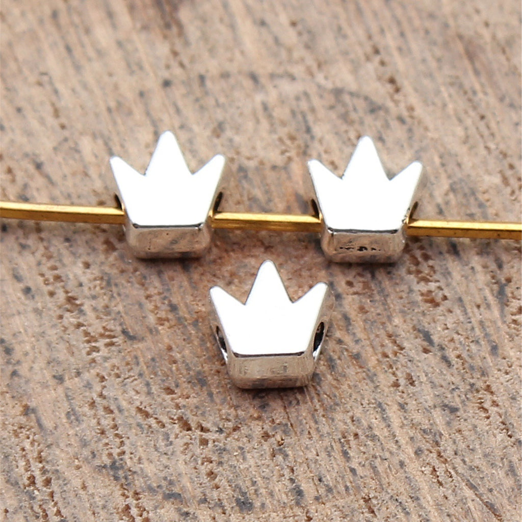 5.4x5.3x3mm 0.28g Multicolor Zinc Alloy Crown Small Hole Beads for DIY Bracelet Jewelry Making