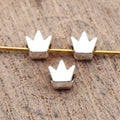 Tiny Crown Small-Hole Spacer Beads in Three Metal Finishes view 2