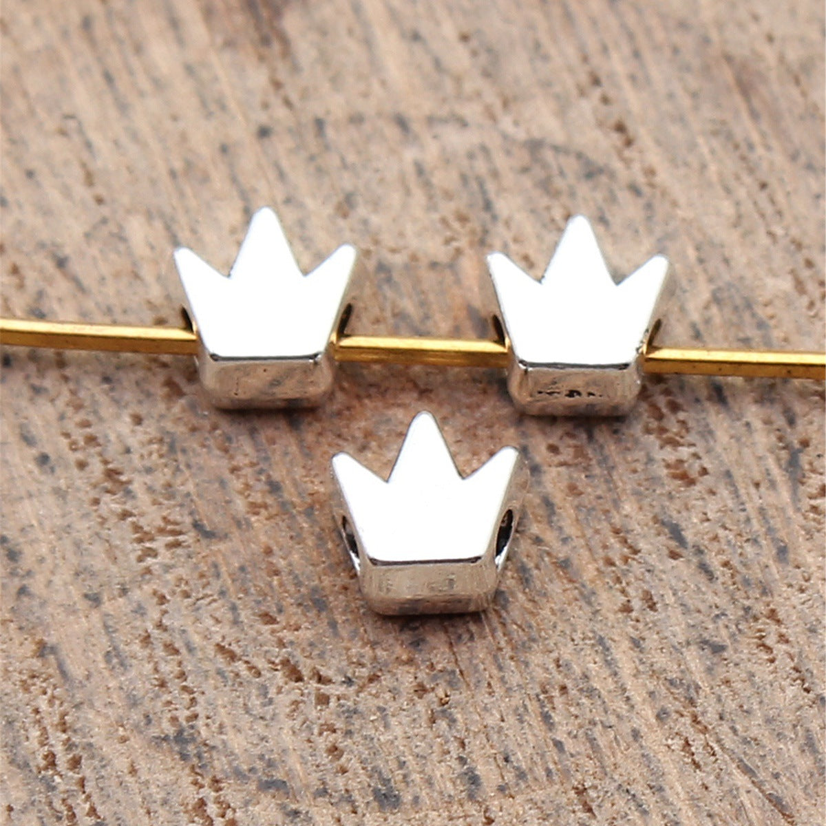 5.4x5.3x3mm 0.28g Multicolor Zinc Alloy Crown Small Hole Beads for DIY Bracelet Jewelry Making