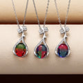 Multicolor Lute Shaped Pendant with Silver Tone Chain view 4
