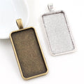 Long Rectangle Pendant Bezel Trays in Two Finishes view 1