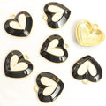 Layered Enamel Heart Charms in Gold and Silver Tones, Six Colors view 10