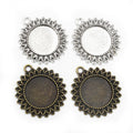 Three Floral Round Pendant Bezel Setting Design Options view 1