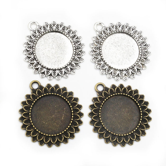 Three Floral Round Pendant Bezel Setting Design Options