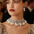 Pearl Look Choker Necklace and Earring Sets in Four Colors view 2